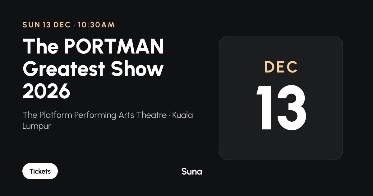 The link preview: The PORTMAN Greatest Show 2026