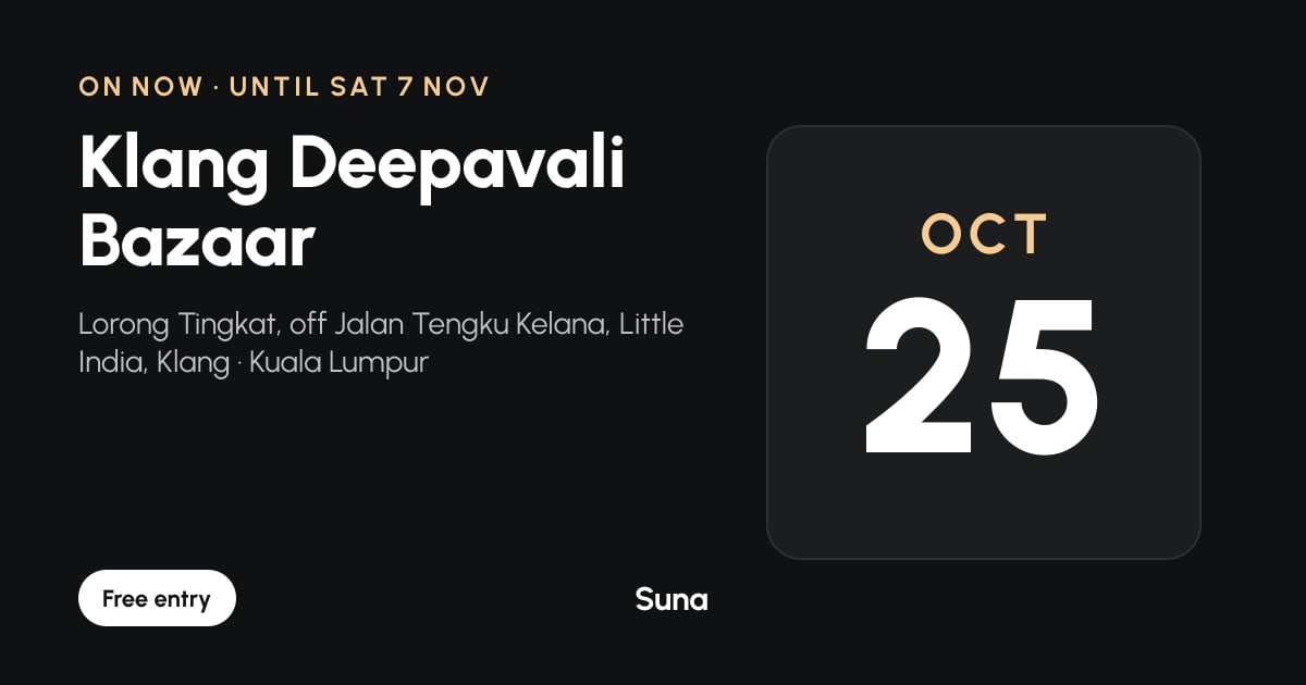 The link preview: Klang Deepavali Bazaar