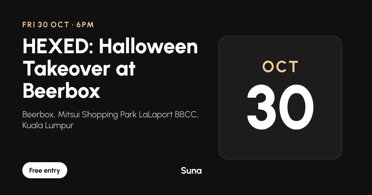 The link preview: HEXED: Halloween Takeover at Beerbox