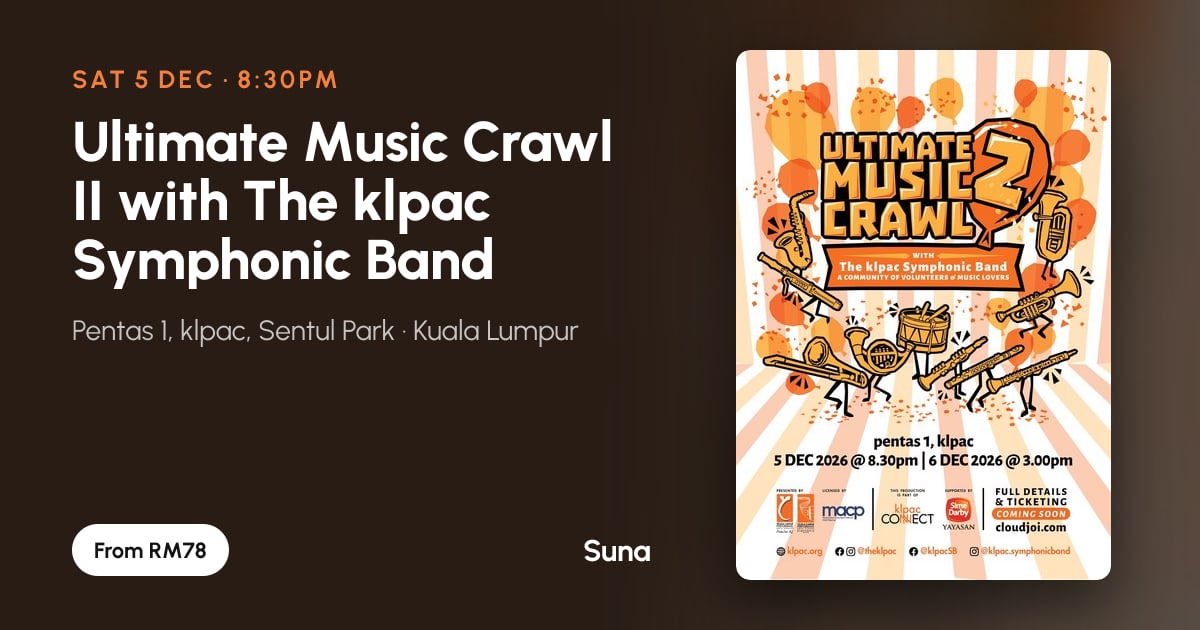 The link preview: Ultimate Music Crawl II with The klpac Symphonic Band