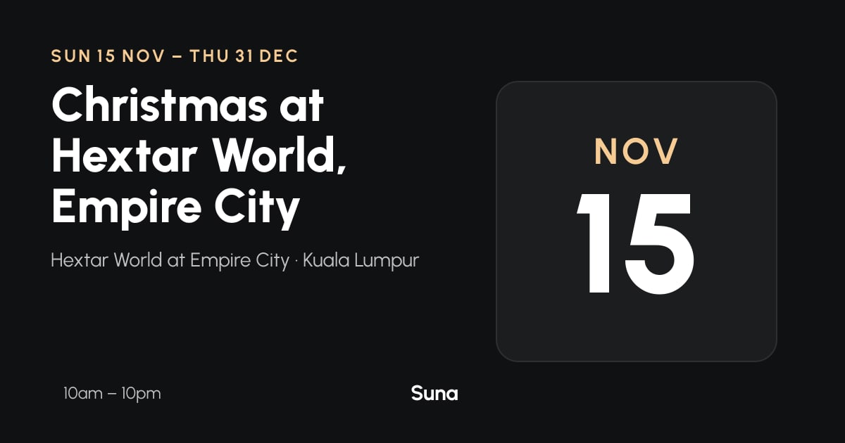 The link preview: Christmas at Hextar World, Empire City