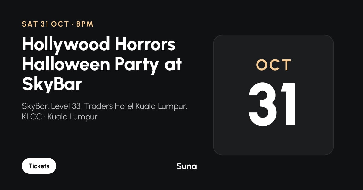 The link preview: Hollywood Horrors Halloween Party at SkyBar