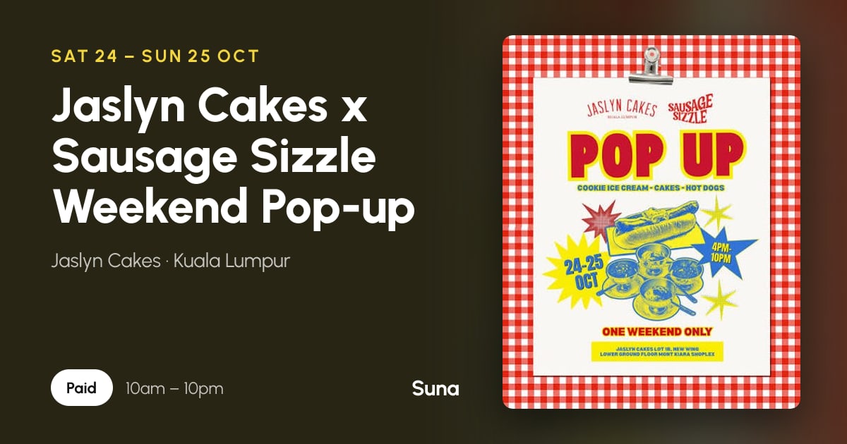 The link preview: Jaslyn Cakes x Sausage Sizzle Weekend Pop-up