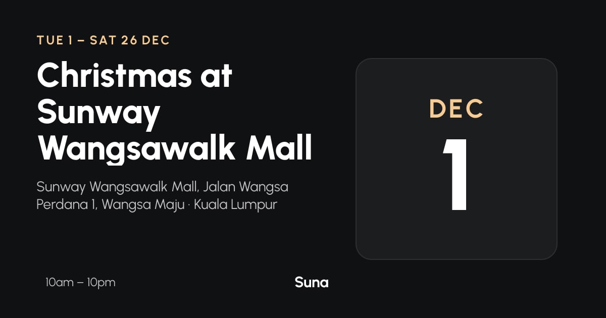 The link preview: Christmas at Sunway Wangsawalk Mall