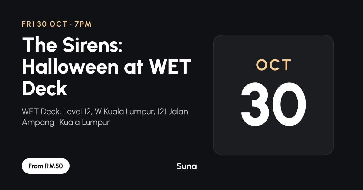 The link preview: The Sirens: Halloween at WET Deck