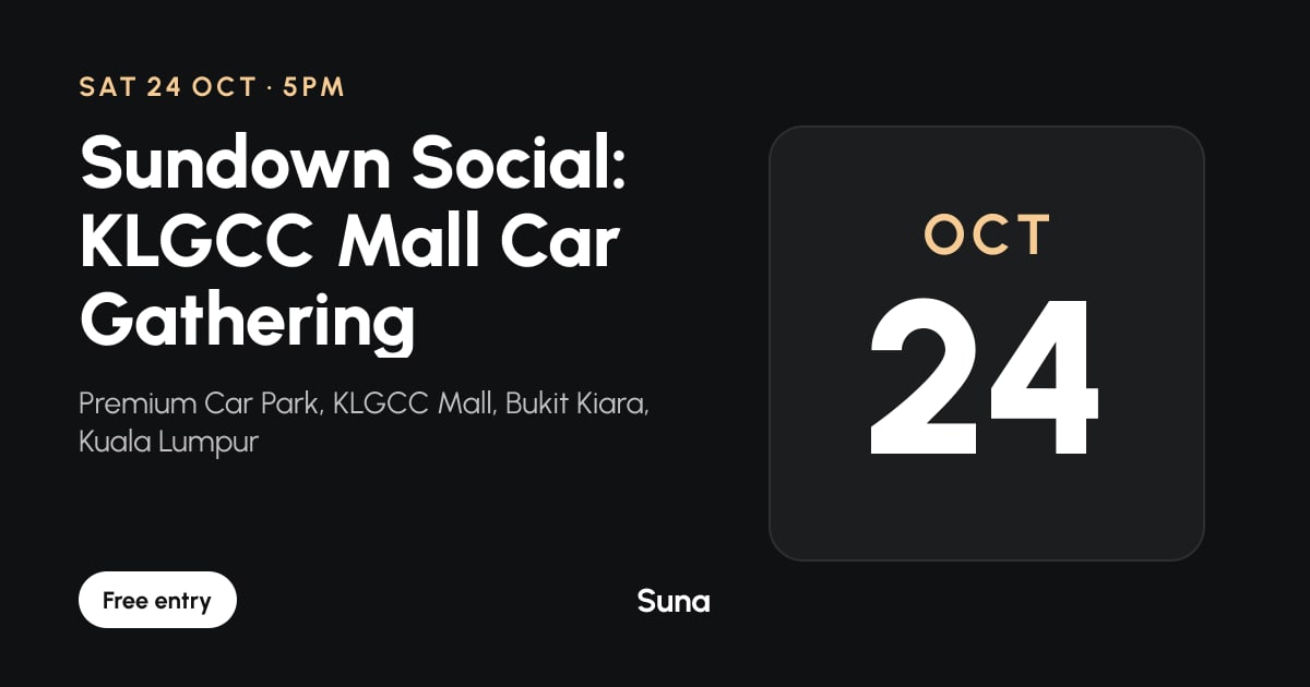 The link preview: Sundown Social: KLGCC Mall Car Gathering