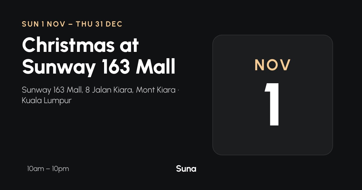 The link preview: Christmas at Sunway 163 Mall