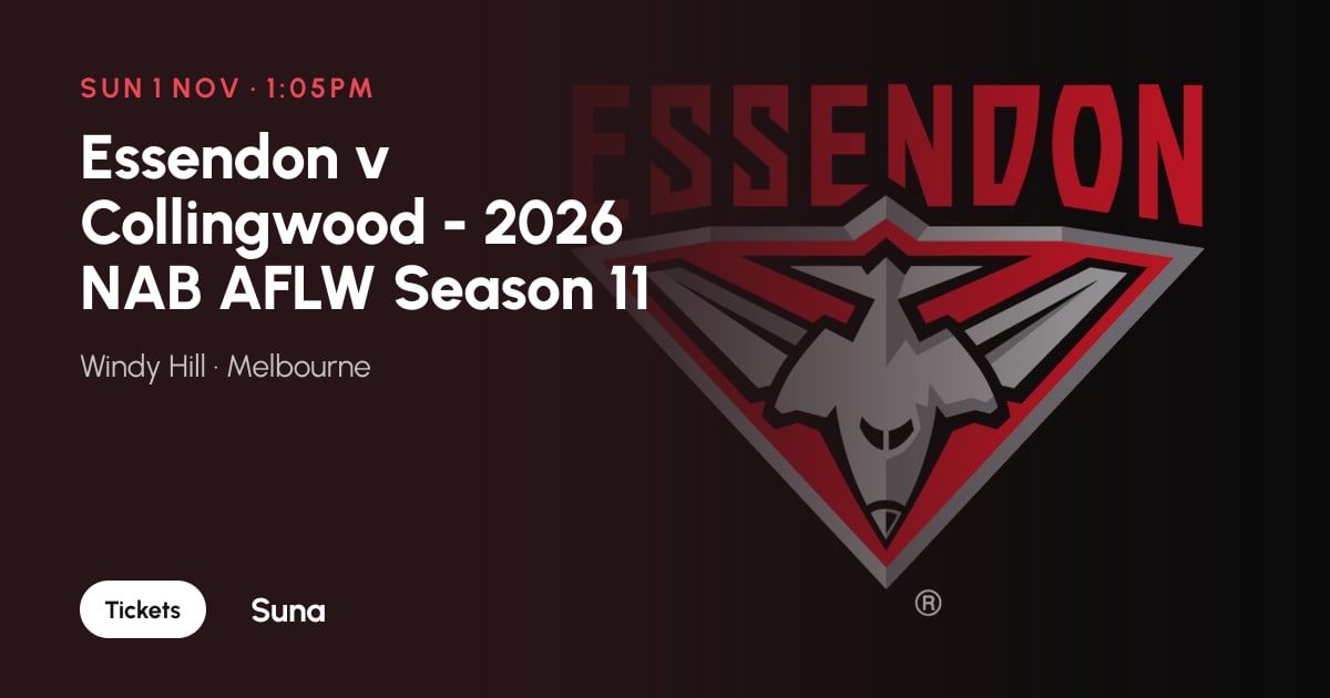 The link preview: Essendon v Collingwood - 2026 NAB AFLW Season 11