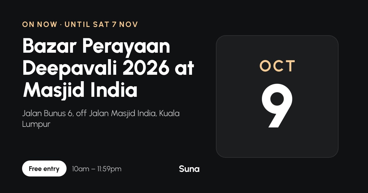 The link preview: Bazar Perayaan Deepavali 2026 at Masjid India