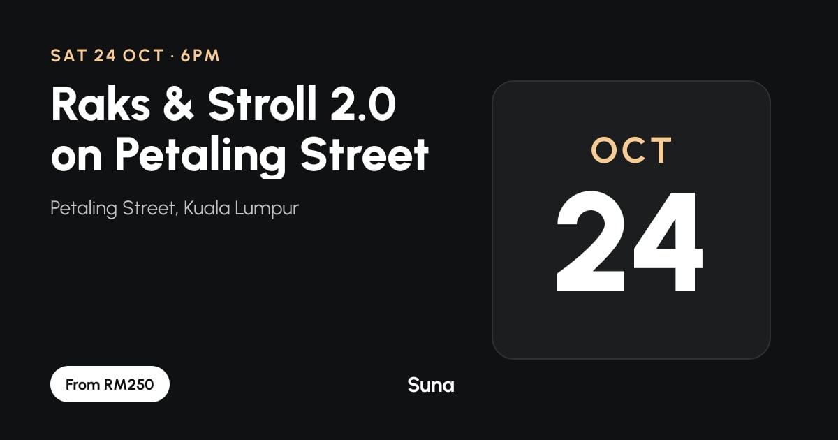 The link preview: Raks & Stroll 2.0 on Petaling Street