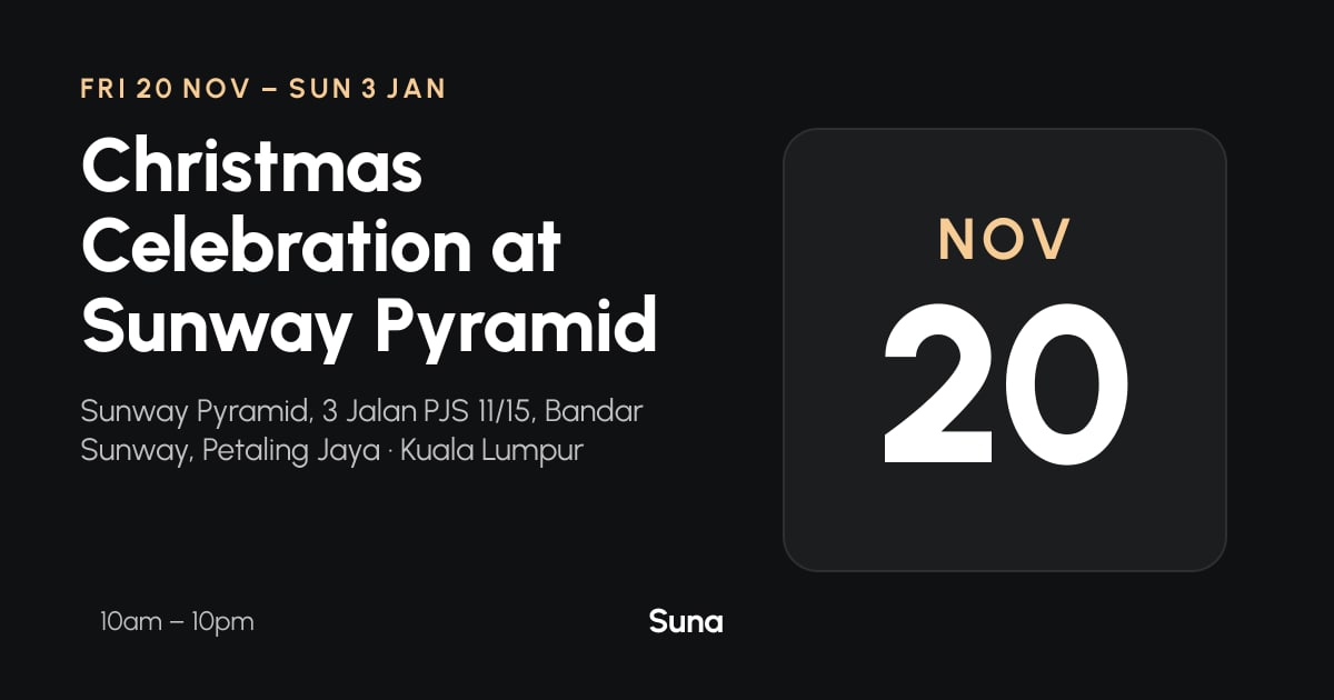 The link preview: Christmas Celebration at Sunway Pyramid