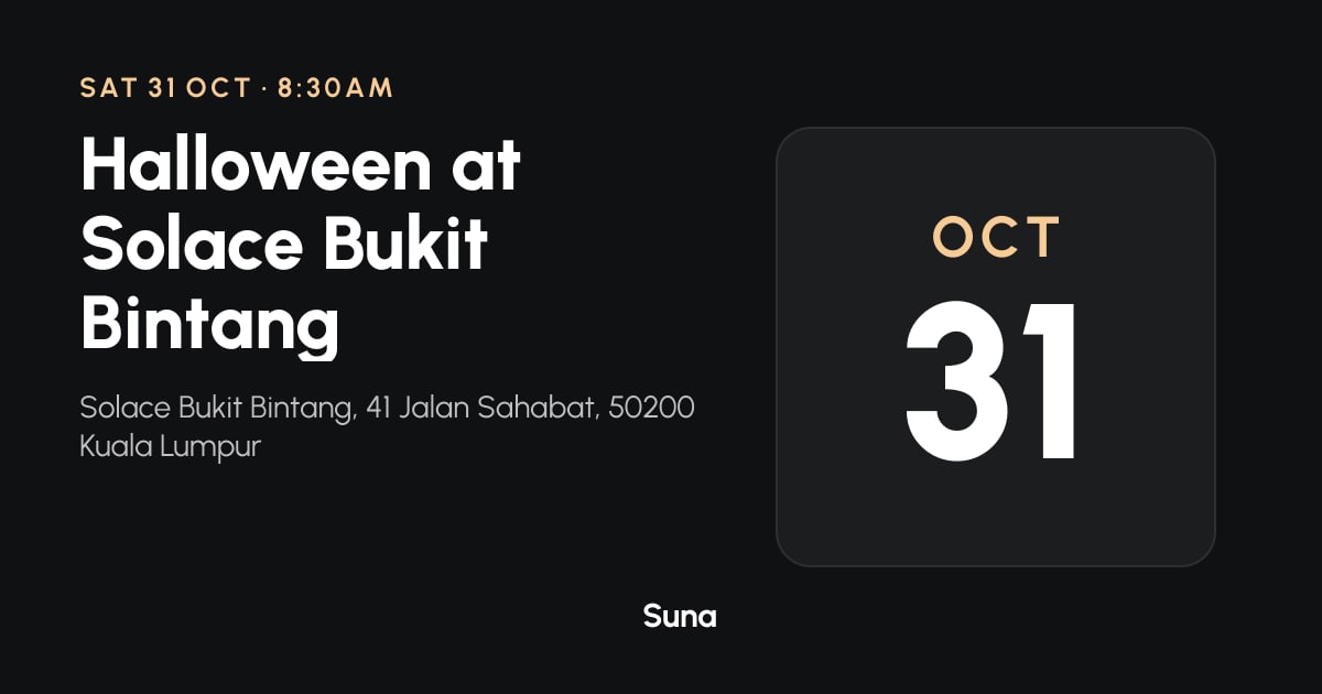 The link preview: Halloween at Solace Bukit Bintang