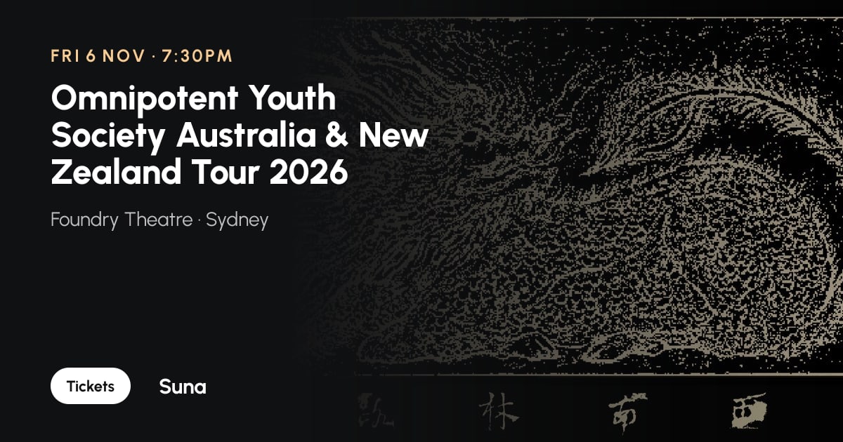 The link preview: Omnipotent Youth Society Australia & New Zealand Tour 2026