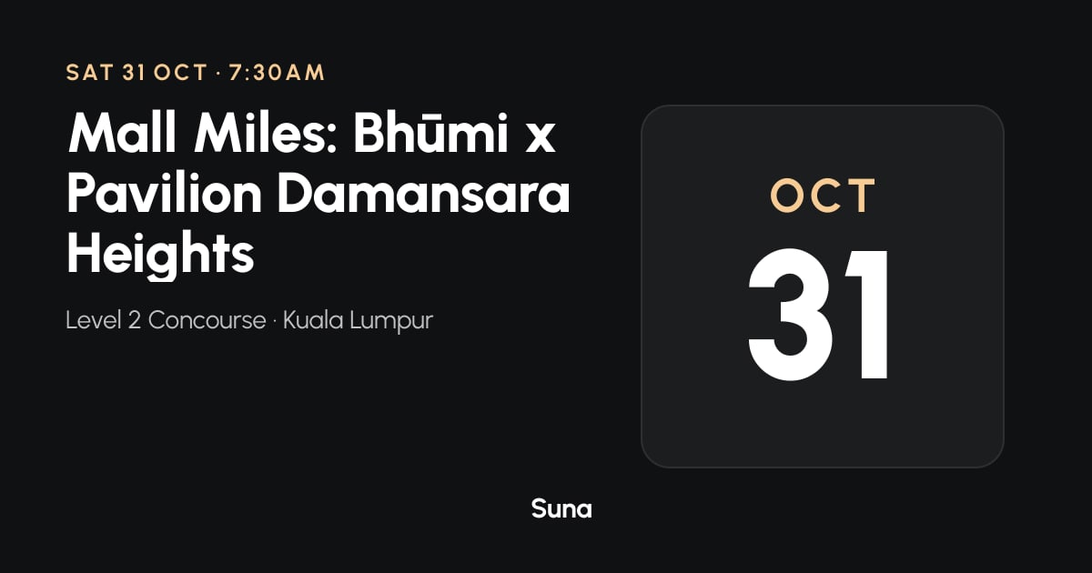 The link preview: Mall Miles: Bhūmi x Pavilion Damansara Heights