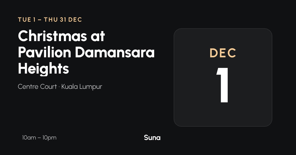 The link preview: Christmas at Pavilion Damansara Heights