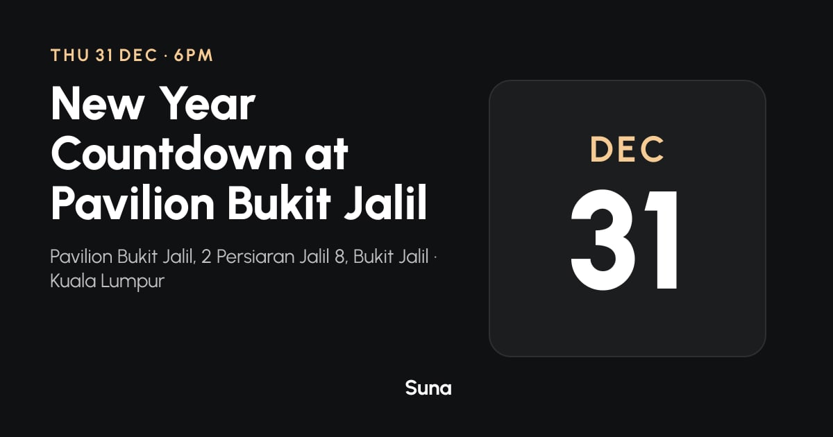 The link preview: New Year Countdown at Pavilion Bukit Jalil