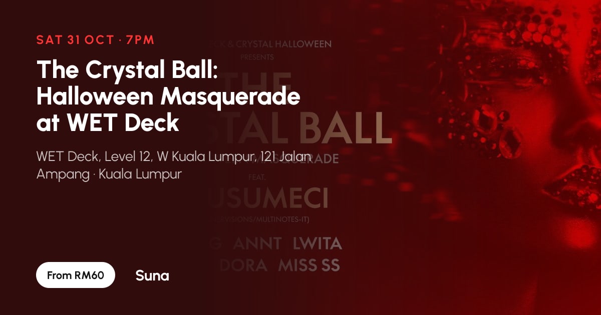 The link preview: The Crystal Ball: Halloween Masquerade at WET Deck