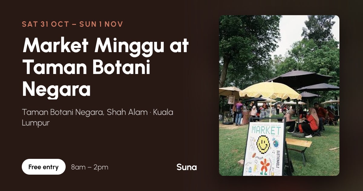 The link preview: Market Minggu at Taman Botani Negara