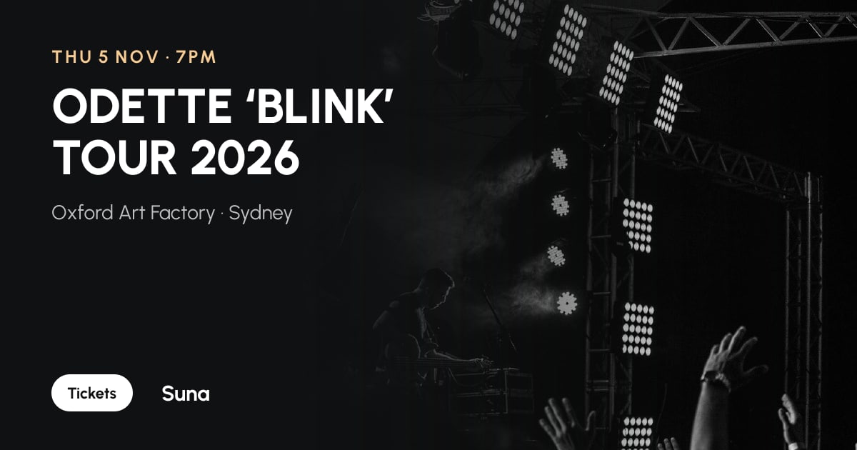 The link preview: ODETTE ‘BLINK’ TOUR 2026