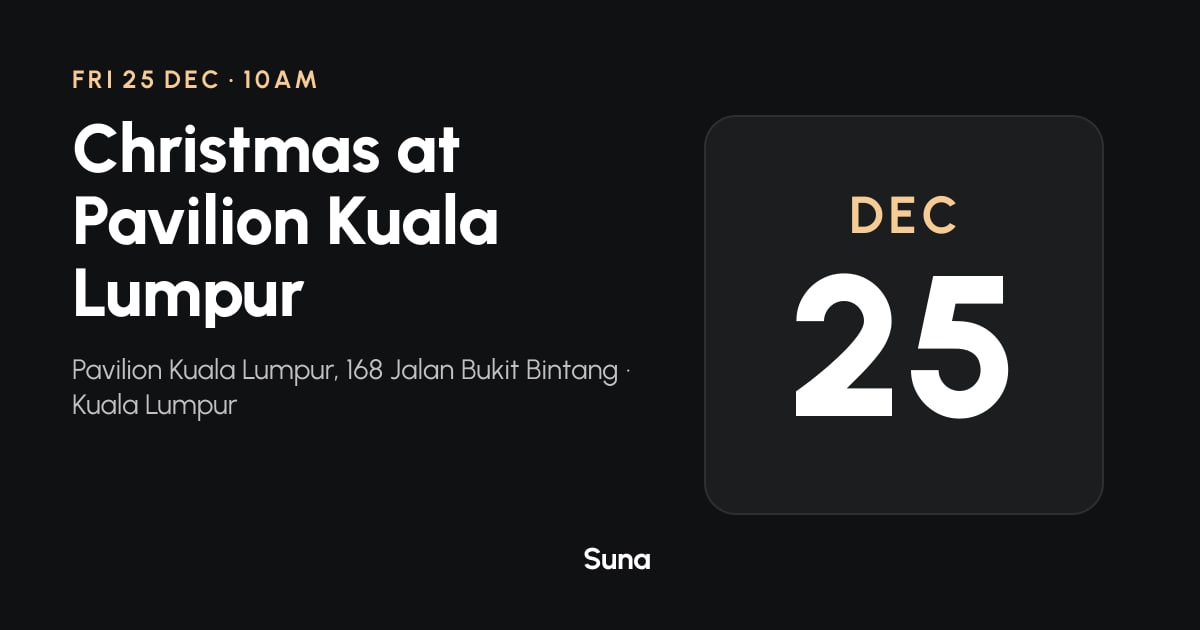 The link preview: Christmas at Pavilion Kuala Lumpur