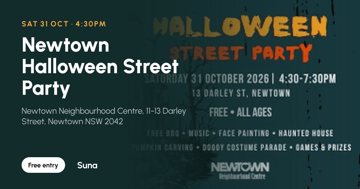 The link preview: Newtown Halloween Street Party