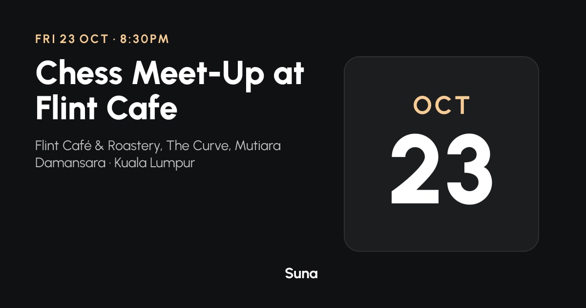 The link preview: Chess Meet-Up at Flint Cafe