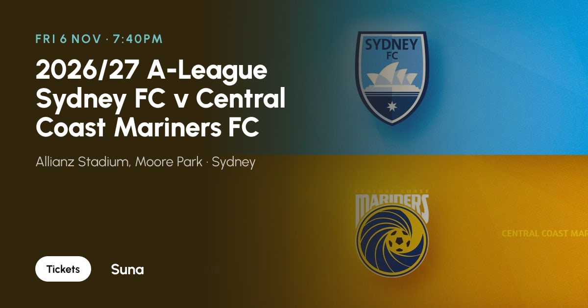 The link preview: 2026/27 A-League Sydney FC v Central Coast Mariners FC
