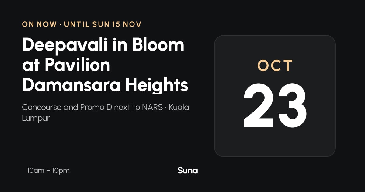 The link preview: Deepavali in Bloom at Pavilion Damansara Heights