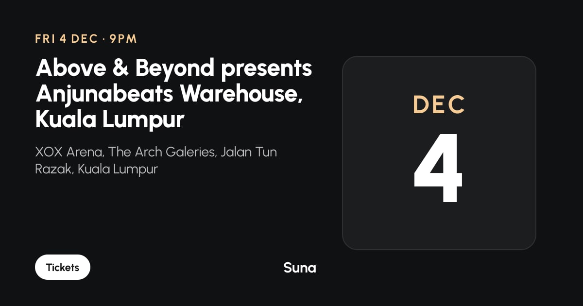 The link preview: Above & Beyond presents Anjunabeats Warehouse, Kuala Lumpur