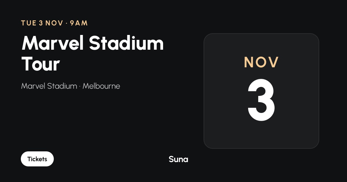 The link preview: Marvel Stadium Tour