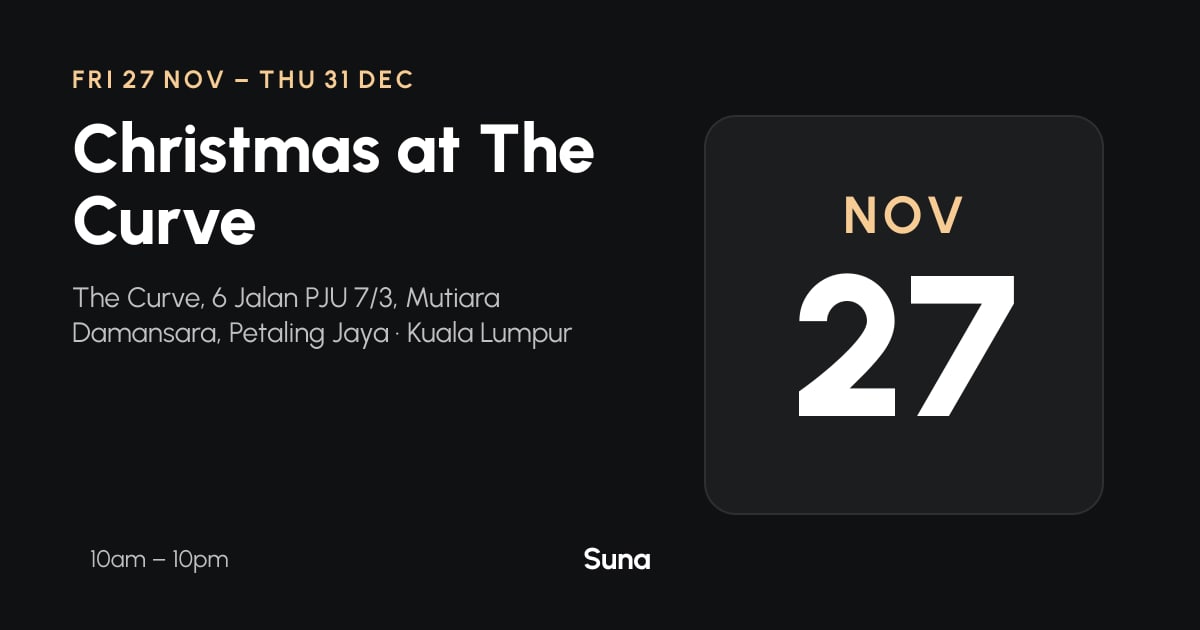 The link preview: Christmas at The Curve
