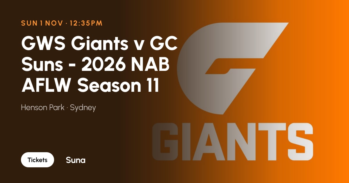 The link preview: GWS Giants v GC Suns - 2026 NAB AFLW Season 11